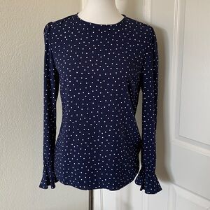 Boden Polka Dot Long Sleeve Blouse